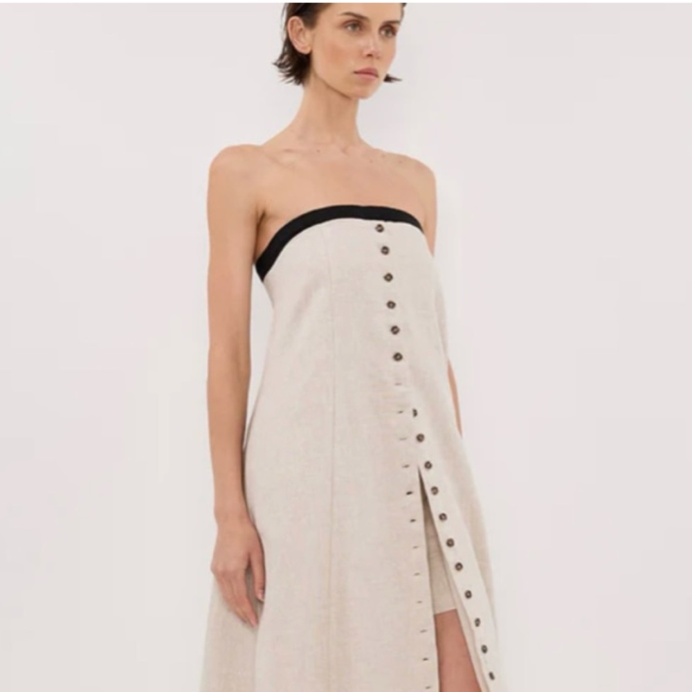 DISSH Luxury Linen Long Strapless Maxi Dress - Picture 2 of 15